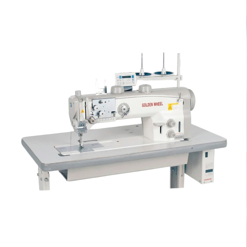 Máquina de Coser Plana 1 Aguja Triple avance Automática para Trabajo Extra Pesado